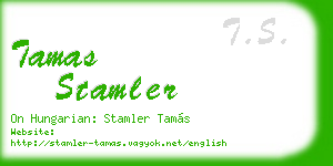 tamas stamler business card
