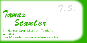 tamas stamler business card